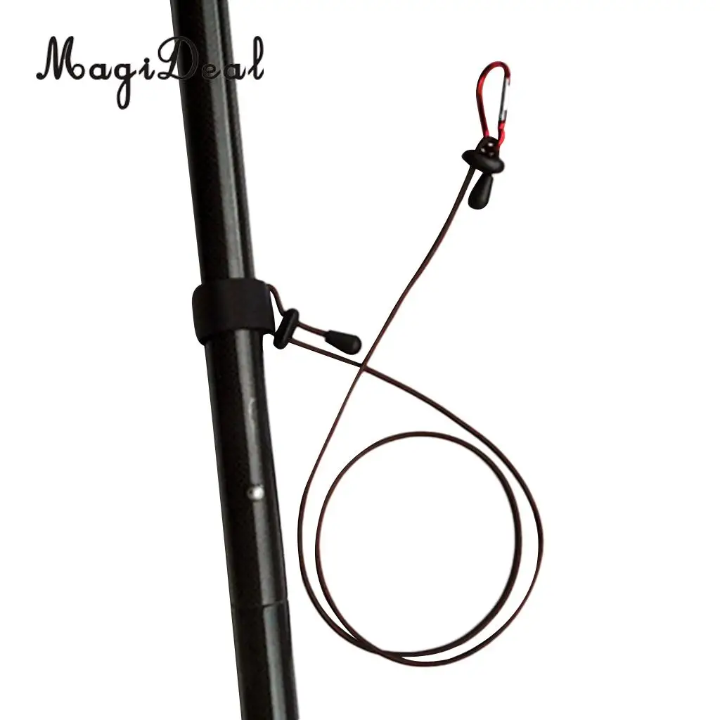 MagiDeal 4Pcs 107cm Elastic Kayak Paddle Leash Fishing Rod Holder Safety Lanyard Tether for Small Boat Canoeing Water Sport Acce