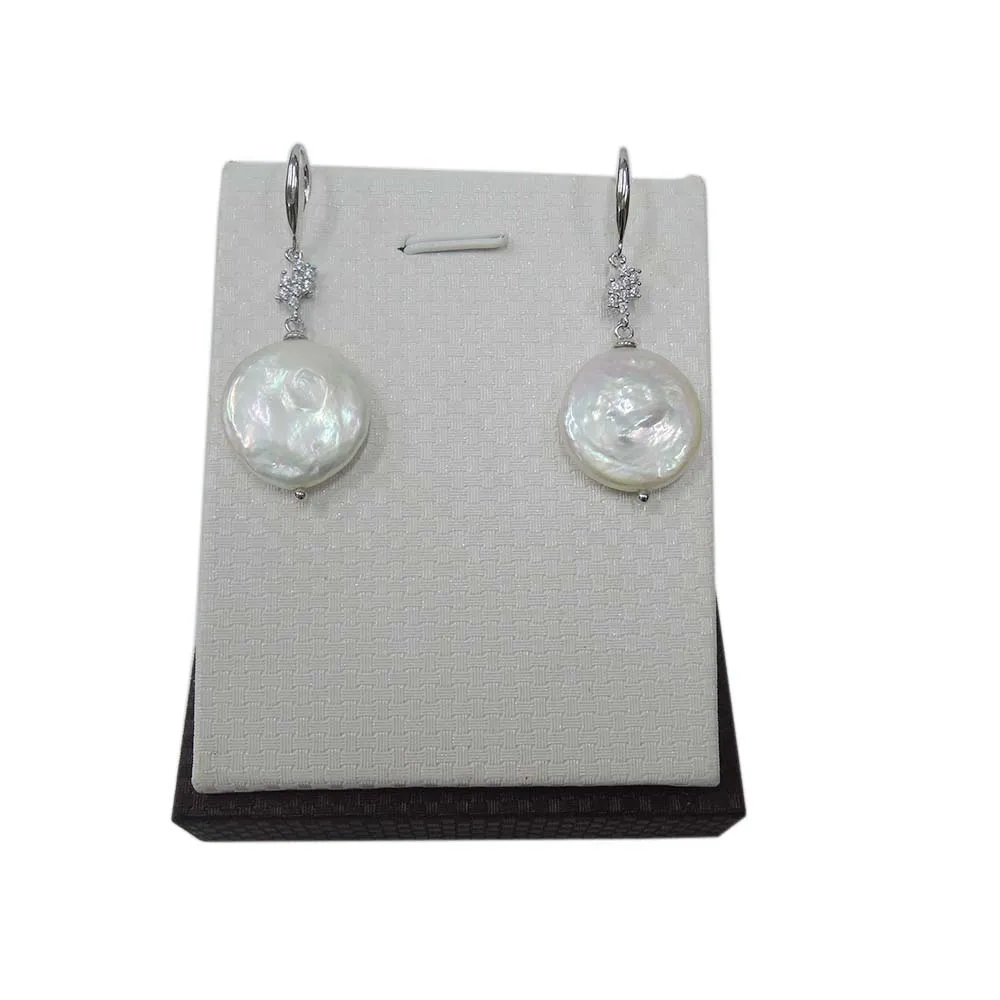 

100% nature freshwater pearl earring with 925 silver hook -- AAA round baroque Pearl,18-20 mm big round baroque pearl earring