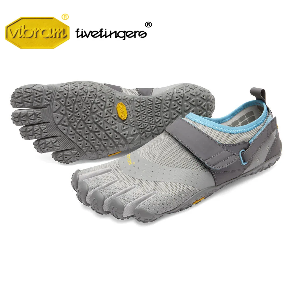 Vibram Fivefingers V-Aqua резиновый, с пятью пальцами, для водных видов спорта, нескользящий, дышащий светильник, вес, дизайн, водонепроницаемая обувь для мужчин - Цвет: Серый