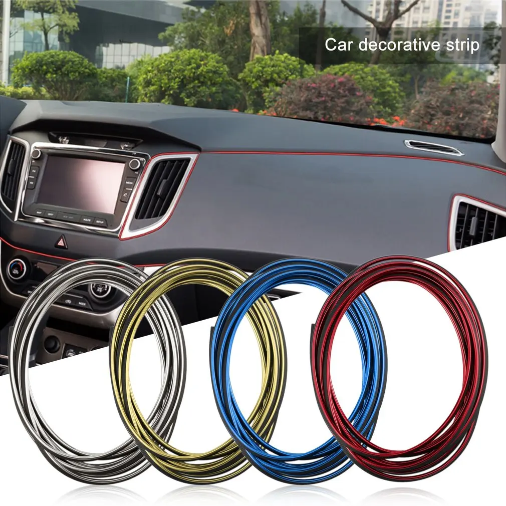 

5M Flexible Universal Car Interior Edge Interval Decorative Strip Moulding Decorative Line Doors Trim Durable Waterproof