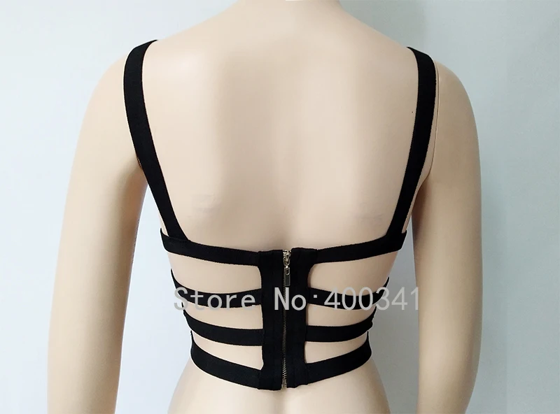 2019 new arrivals womens elastic bandage crop top spaghetti strap busty solid candy color v-neck hot sale  EV1529
