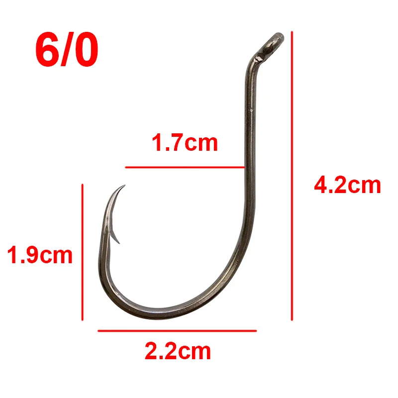 180pcs 8299 High Carbon Steel Fishing Hooks Black Offset Octopus Beak Bait Fishhook Size 1 2 6 8 2/0 3/0 4/0 5/0 6/0 7/0 8/0 9/0 - Цвет: 6 0