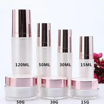 

15 30 50 120 ml Pink Acrylic Shampoo Cosmetic Containers Emulsion Lotion Pump Bottles 15g 30g 50g Cream Eyeshadow Jar Pot