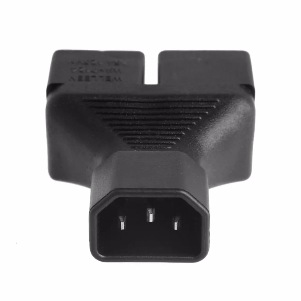 

IEC 320 C14 Male To 2x US 3-Pin Nema 5-15R Female Y Splitter Adapter Converter