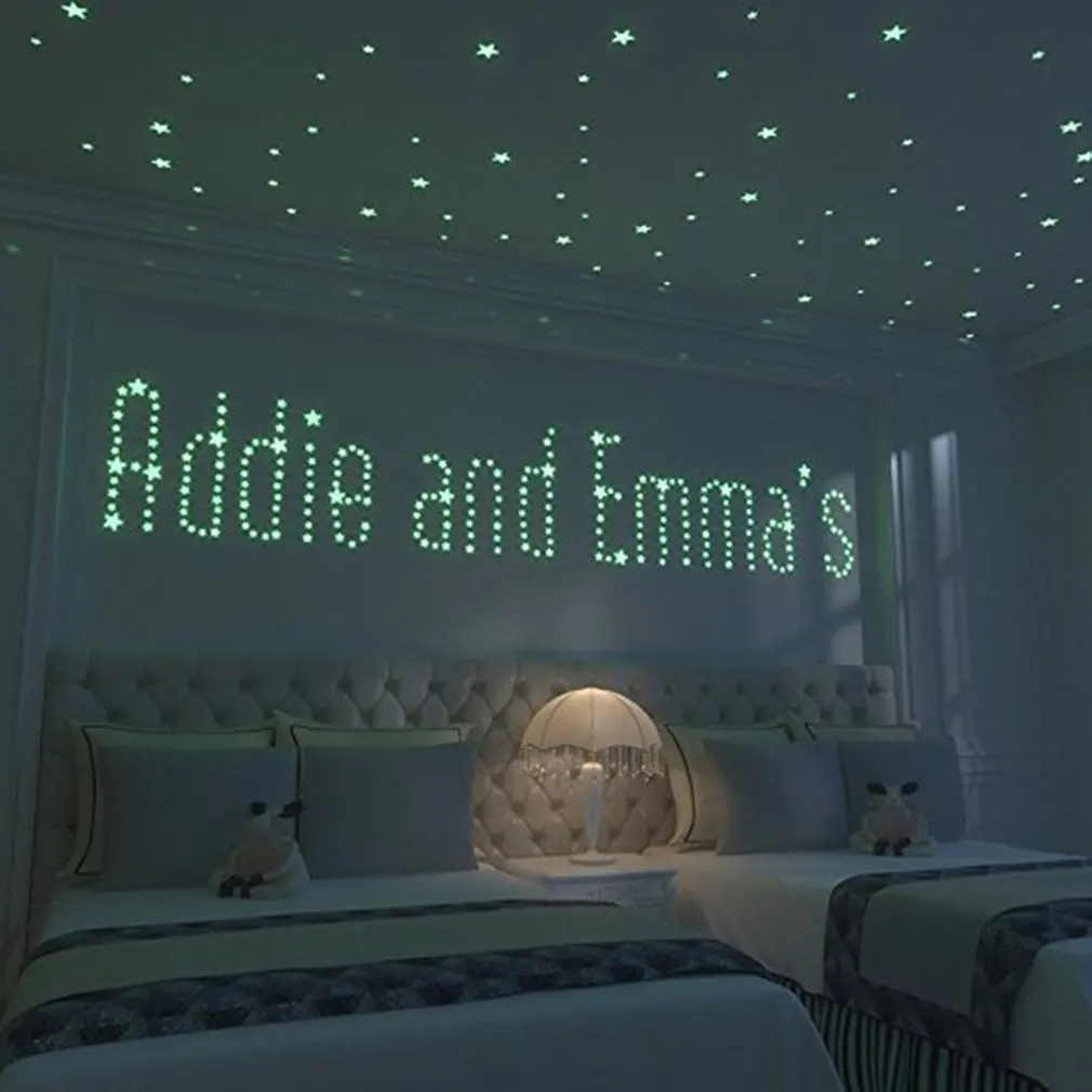 1000x Luminous Glow Star Nursery Wall Stickers In The Dark Home Ceiling Decor