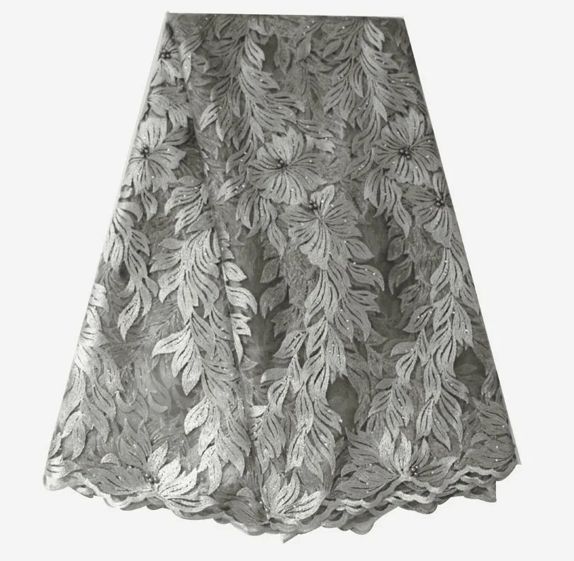 Gray lace fabric