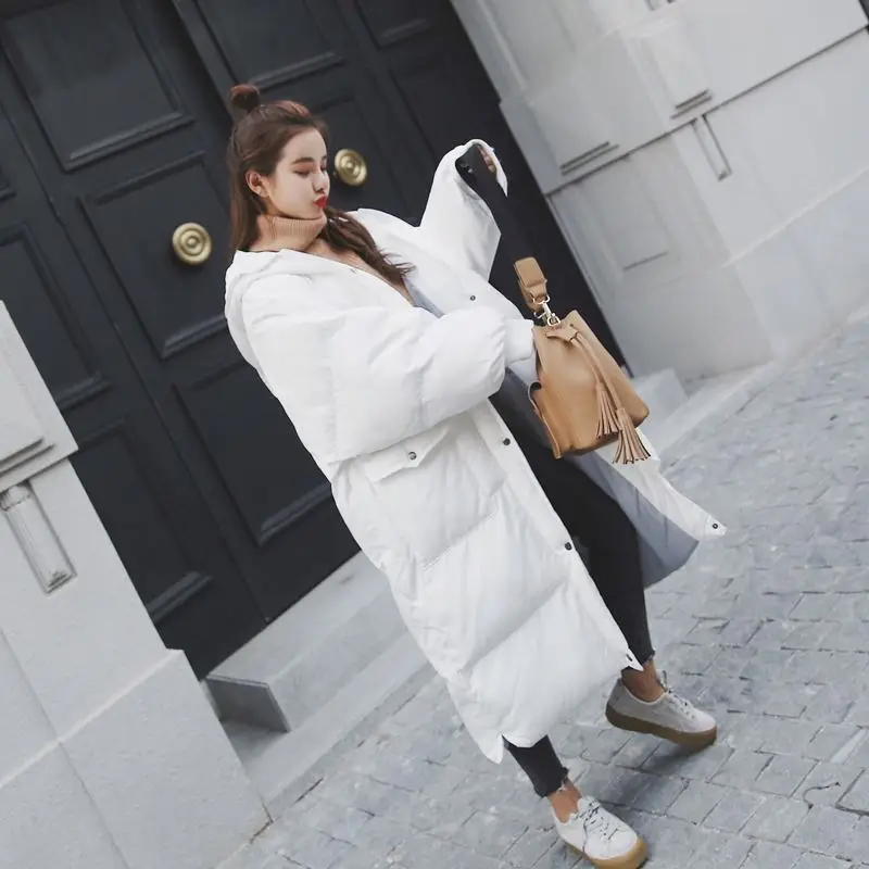 Winter New Women Long Down Cotton Jacket Female Loose Hooded Oversize Warm Thick Padded Coat Ladies Fashion Parkas Outerwear D58 Winter New Women Long Down Cotton Jacket Female Loose Hooded Oversize Warm Thick Padded Coat Ladies Fashion Parkas Outerwear D58