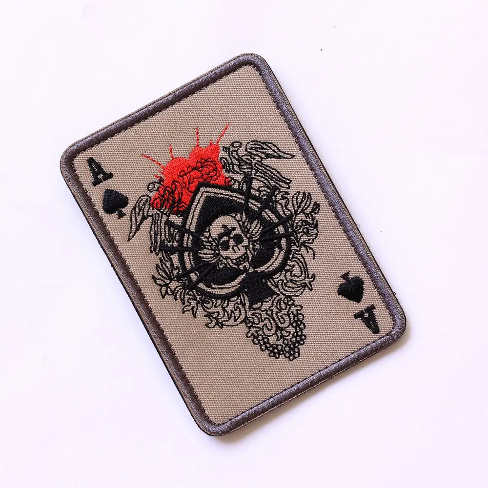 

TSNK Military Enthusiasts Embroidery Patch Army Tactical Boost Morale Badge"Death Card Rectangular " Armlet