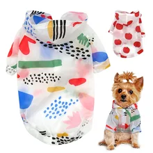 Chubasquero para perro, ropa a prueba de sol, Sudadera con capucha de protección solar para perro pequeño, Poncho estampado para mascotas pequeñas, medianas y pequeñas