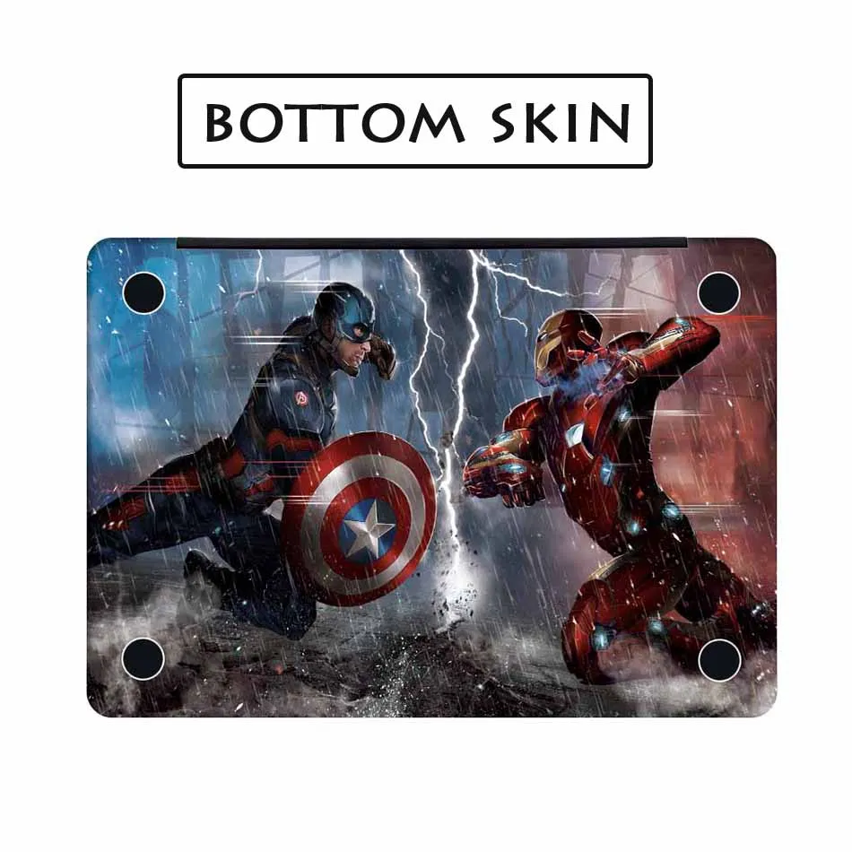 Наклейка для ноутбука с изображением Капитана Америки против Железного человека для Apple Macbook Air Pro retina 11 12 13 15,6 дюймов Mac