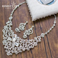 Gorgeous Butterfly Crystal Bridal Jewelry Sets Enlarge Silver Plated Wedding Party Prom Necklace Earrings Sets Gorgeous Butterfly Crystal Bridal Jewelry Sets Enlarge Silver Plated Wedding Party Prom Necklace Earrings Sets