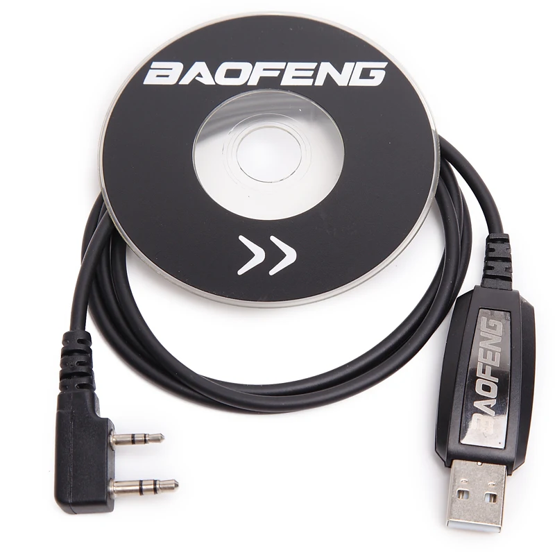 Baofeng USB Кабель для программирования с компакт-диск с драйверами для BaoFeng DM-5R UV-5R BF-888S UV-82 GT-3 УФ B2 плюс иди и болтай Walkie Talkie