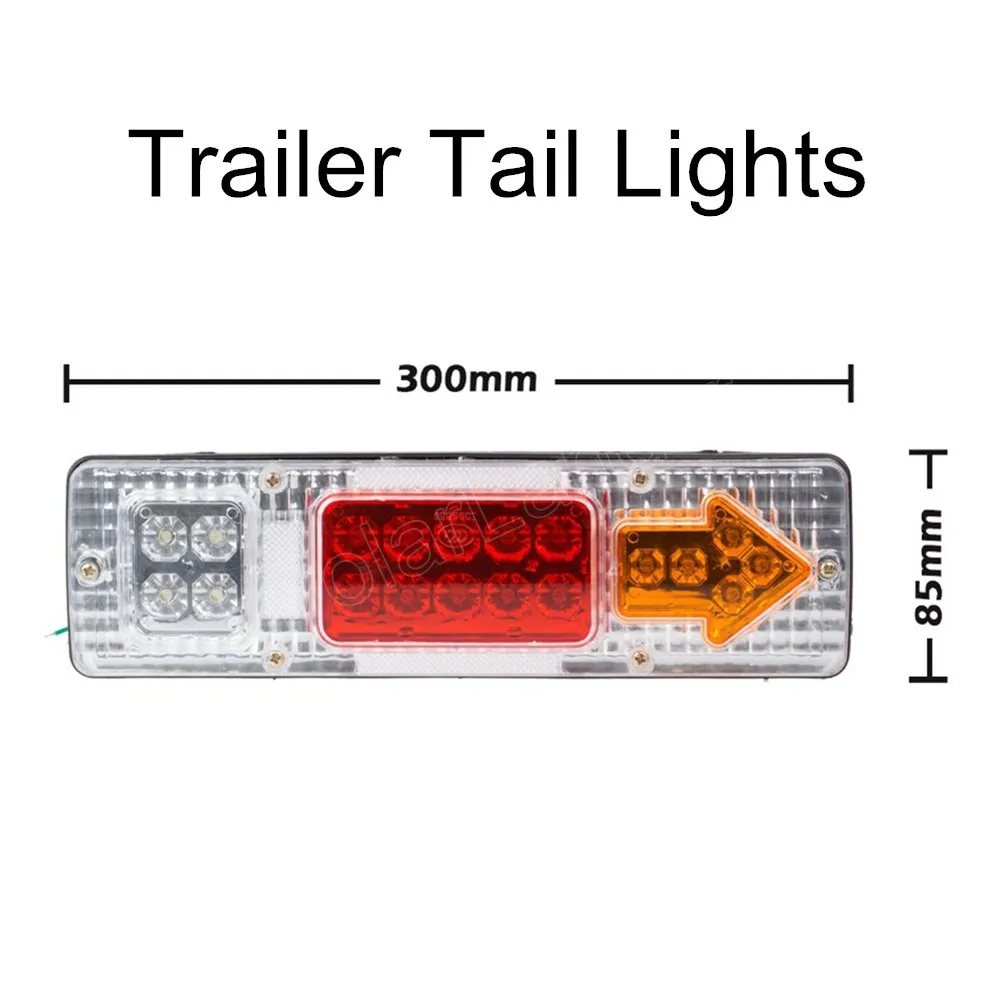 best selling 1 pair 19 LED 24V Tail Light Car Truck Trailer Stop Rear