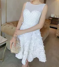 New Fashion Women Summer Dress 2016 Runway European Designer Sexy Ball Gown Mesh Sleeveless Diamonds party style dress