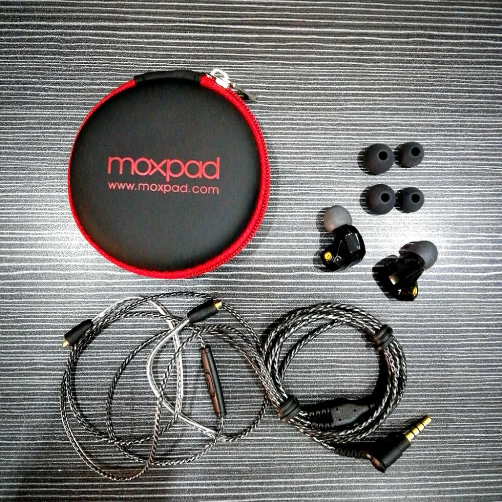 Moxpad X9 pro, двойной Динамический драйвер, профессиональные наушники в ухо, с микрофоном, супер бас, для мобильного телефона, mp3-плеер, сменный кабель