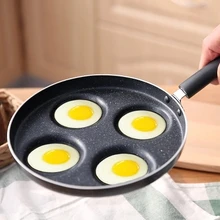 Бытовая не липкая сковородка для омлета четыре отверстия Мини сковорода для блинов