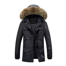 Men’s brand Winter Keep Warm Coat 90% White Duck Down Jacket Coat Casual men Down Jacket natural fur collar thick hooded jacket
