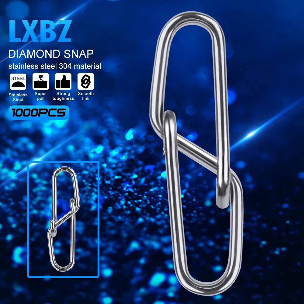 

1000pcs Barrel Fishing Swivel Safety Snap 12mm-28.5mm Diamond Snap Swivel Snap 0#-6# Fishing Swivels Fishing Tackle