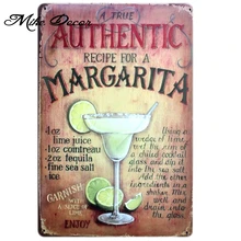 [Mike86] Аутентичные коктейль Маргарита жестяная вывеска искусство картина из Металла Бар Паб, декорация для дома и отеля заказ смешивания 20*30 см AA-291