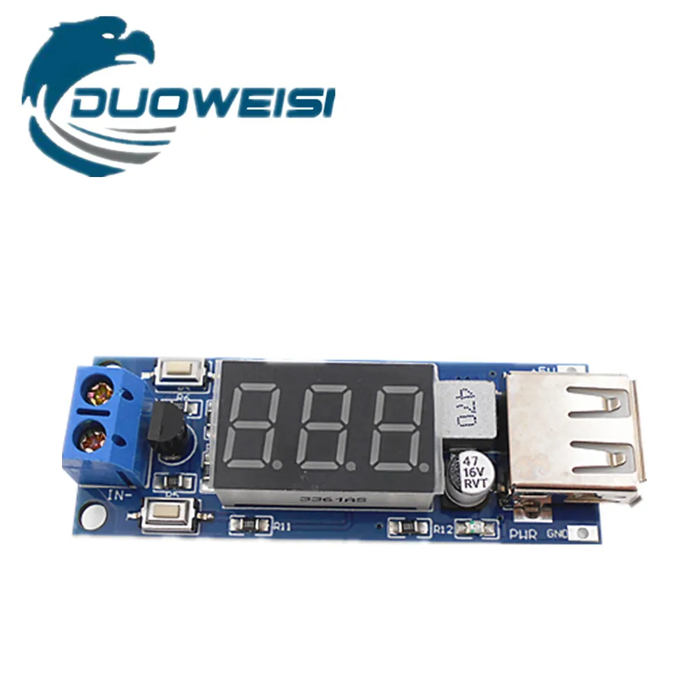 

DC-DC Step-Down Power Module Вольтметр + 5V зарядная Плата USB зарядка телефона/автомобиль 5V