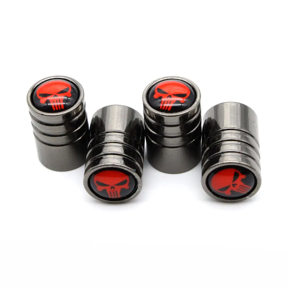 

4 Pcs/Set Car Styling Copper Skull Logo Car Tire Valve Caps Wheel Tires Tire Stem Air Cap Airtight Covers