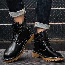 BACKCAMEL/осенне-зимние высокие мужские ботинки новые мужские ботинки рабочие Мужские ботинки в стиле ретро обувь высокого качества, Size39-44