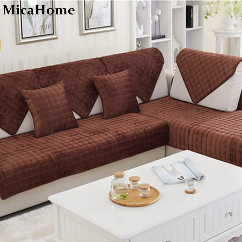 Slip resistant Plush Sofa Cushion Thick Flannel Sofa Fabric Cushions