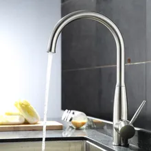 Кухня раковина кран все stailnless Сталь Материал одной ручкой Палуба Гора Никель Кисточки горячей и холодной бассейна краны bcflr006