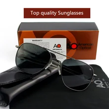 AO Sun glass es для мужчин и женщин армейские военные авиационные пилотные солнцезащитные очки es водительские оттенки мужские брендовые дизайнерские стеклянные линзы оригинальная коробка