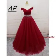 ANGELSBRIDEP Тюль вечернее платье Vestido Longo Мода v-образным вырезом с открытыми плечами кристалл талии на шнуровке знаменитостей Формальное вечернее платье горячая Распродажа