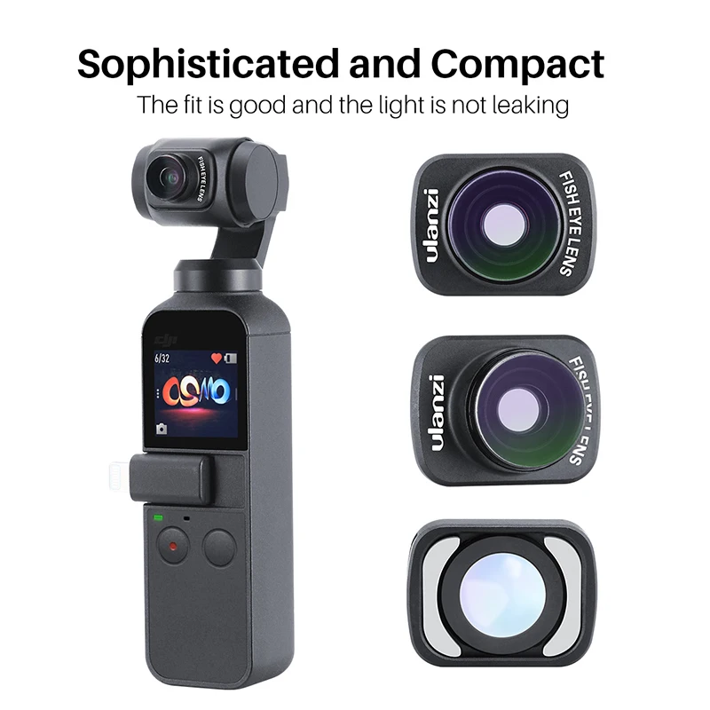 

Ulanzi OP-8 Osmo Pocket Camera Fisheye Lens HD 4K Magnetic Fish Eye Camera Lens for Dji Osmo Pocket