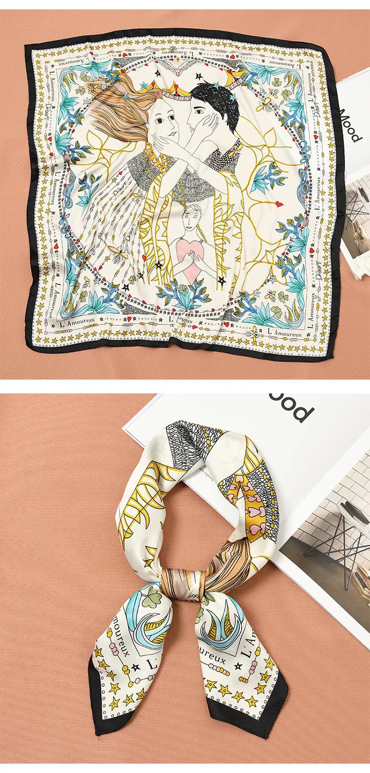 Дизайн, 15 цветов, роскошный брендовый квадратный шелковый шарф, Женский шифоновый шарф для волос 70*70 см, весенний узкий платок