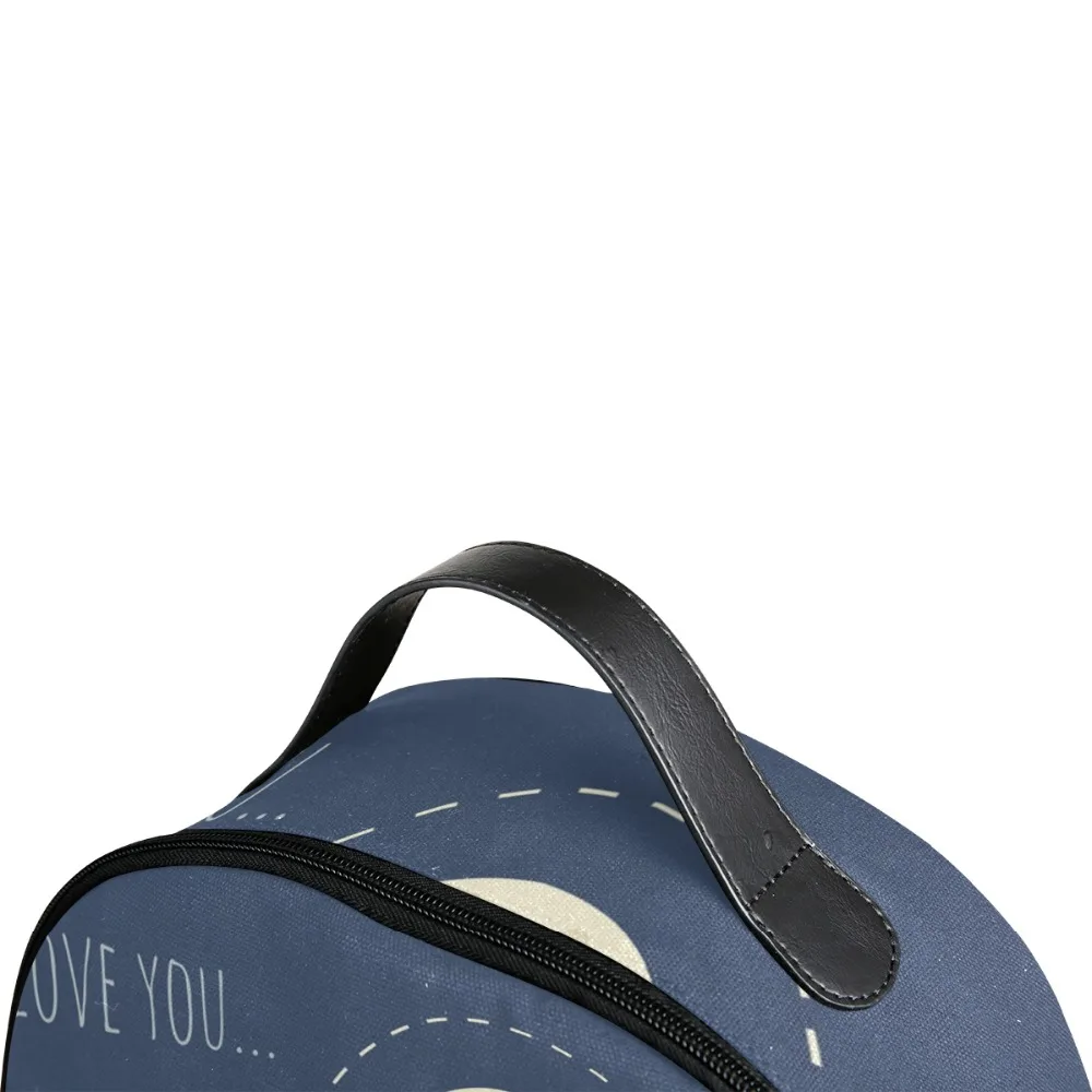 ALAZA школьный рюкзак I Love You To The Moon и сзади печатает дорожная сумка для Для женщин большой Ёмкость студент рюкзак подарок