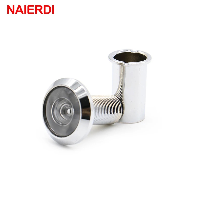 NAIERDI Door Viewer 200 Degree Wide Angle Peephole Security Hidden Door Adjustable Glass Lens For Furniture Hardware Tools