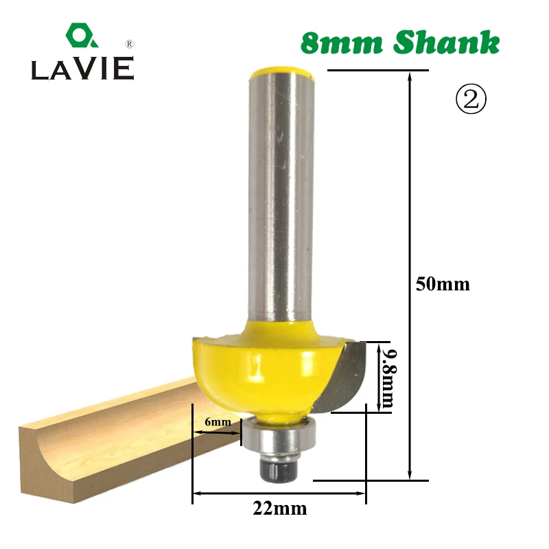 1 шт. 8 мм хвостовик древесины маршрутизатор бит прямой T V заподлицо очистка Круглый угол бухта коробка биты фреза для дерева MC02042 - Длина режущей кромки: NO.2