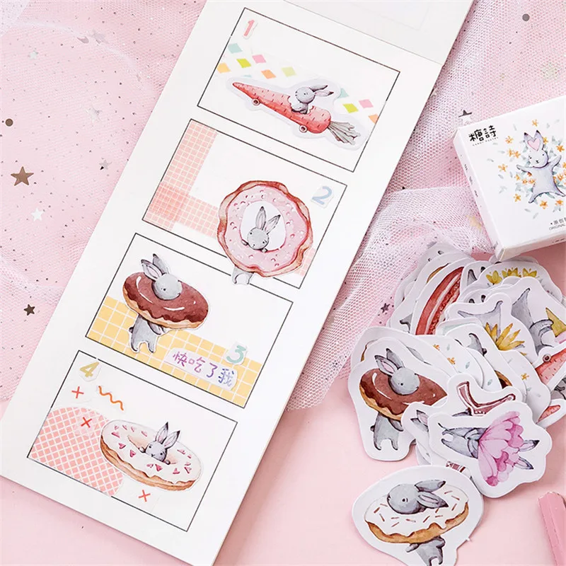 45 штук/упак. Kawaii notebook cute rabbit pattern planner journal школьные и офисные принадлежности