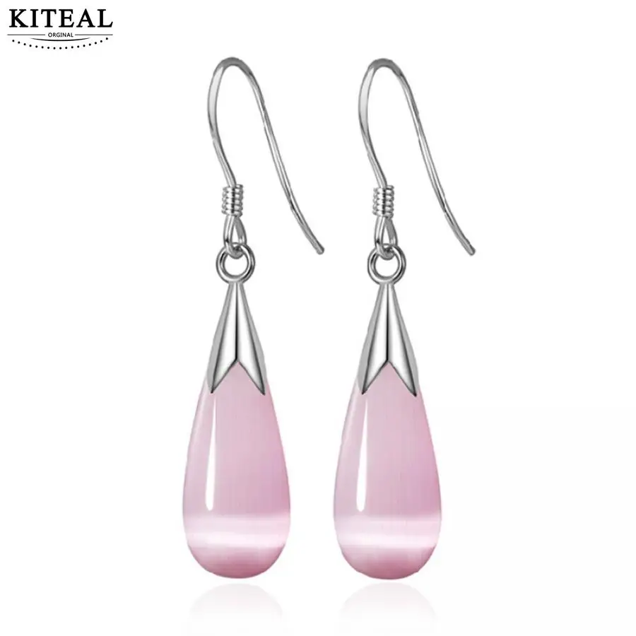 Женские серьги-подвески кошачий глаз из серебра 925 пробы | Украшения и аксессуары
