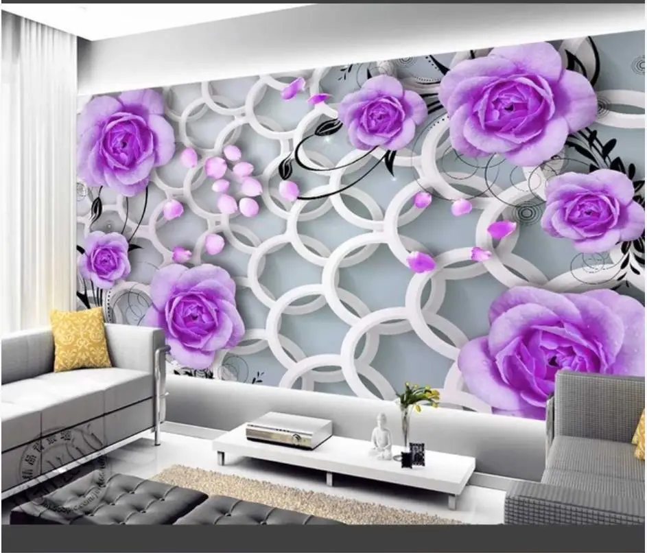 Пользовательские 3D обои для стен 3 d настенные фрески обои американский стиль фон розы цветы Фреска лозы фон Настенный декор