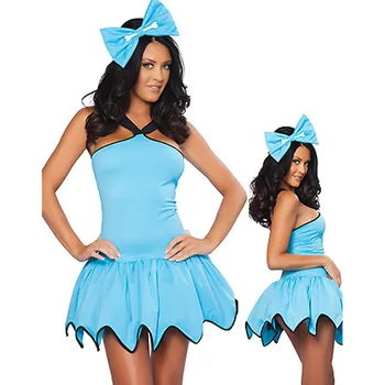 

Cosplay Dress Sexy Naughty Genius Costume Hot Fashion Female Solid Blue Gear Hem Women Costume Ladies Halloween Costumes