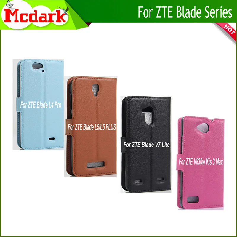 For ZTE Blade L4 Pro L5 PLUS Leather Flip Cover Case V7 Lite V830w Kis 3 Max Protective Phone Wallet Cases | Мобильные телефоны и