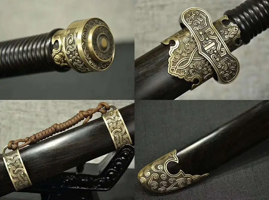 Ручной молоток китайский острый меч HRC65 T10 глина из закаленной стали кунг фу дао меч полный тан можно отрезать бамбук