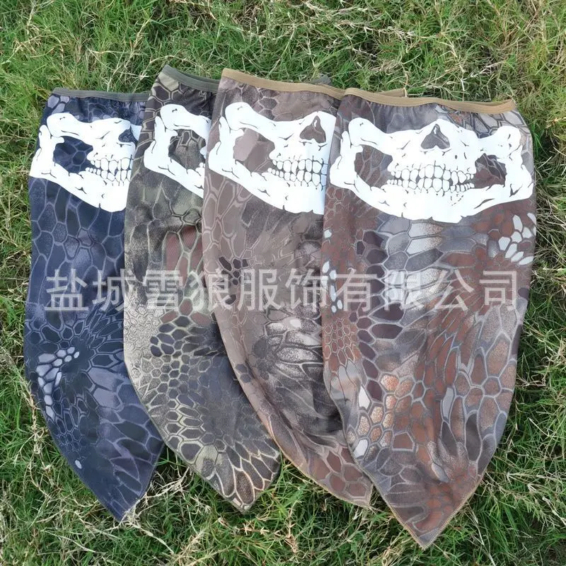 

Outdoor riding dustproof sunscreen breathable half face masks quick-drying tactical headgear CS skull luminous mask washcloth