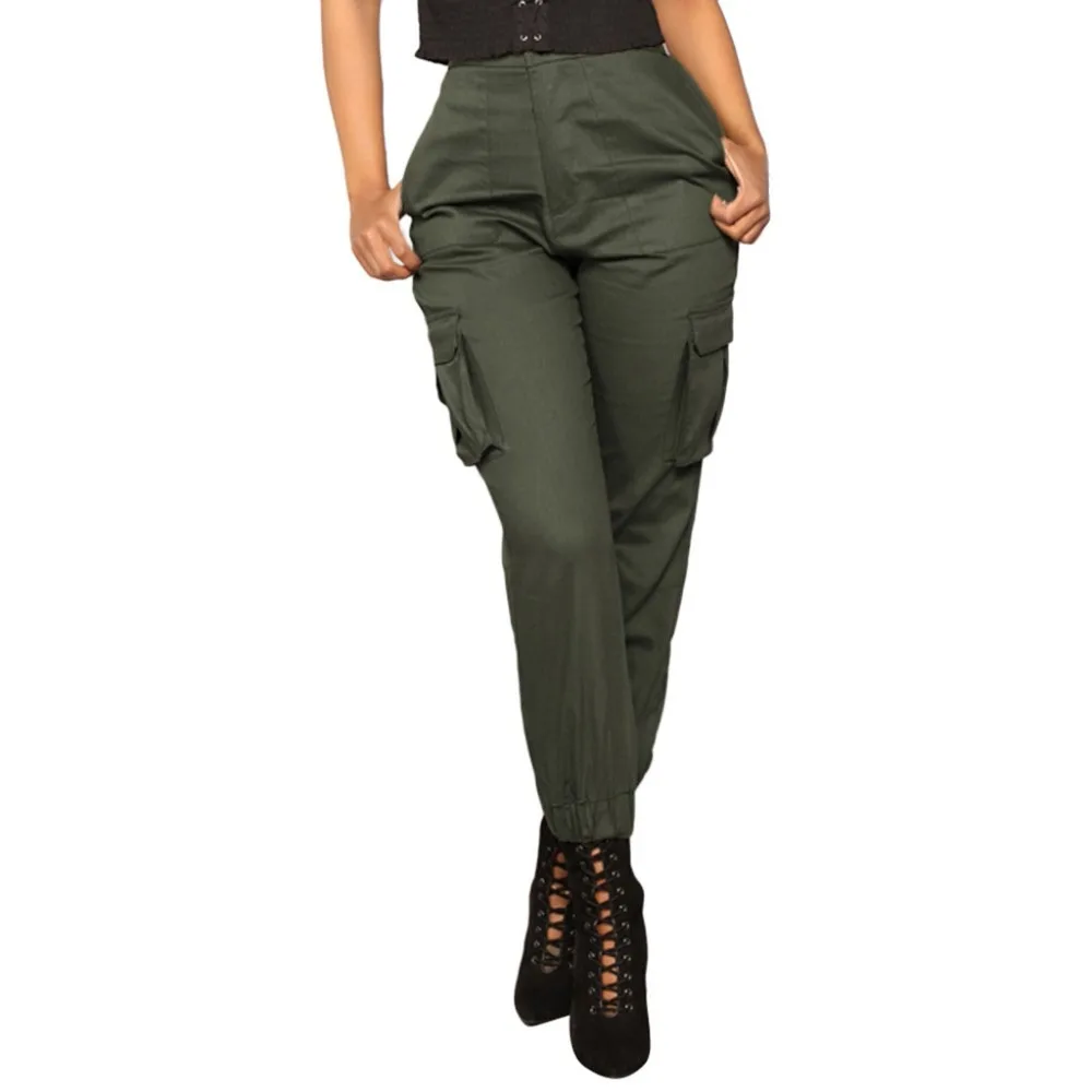 sweatpants Womens Soild Trousers Casual Sports Elastic Waistt Pants Overalls Pockets Cargo Workout leggings befree trousers