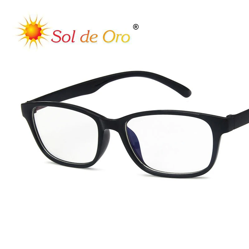 

SOL DE ORO Anti Blue Light Flat Mirror Glasses Men and Women Anti Radiation Glasses Frame PC Material Full Frame Eyeglasses