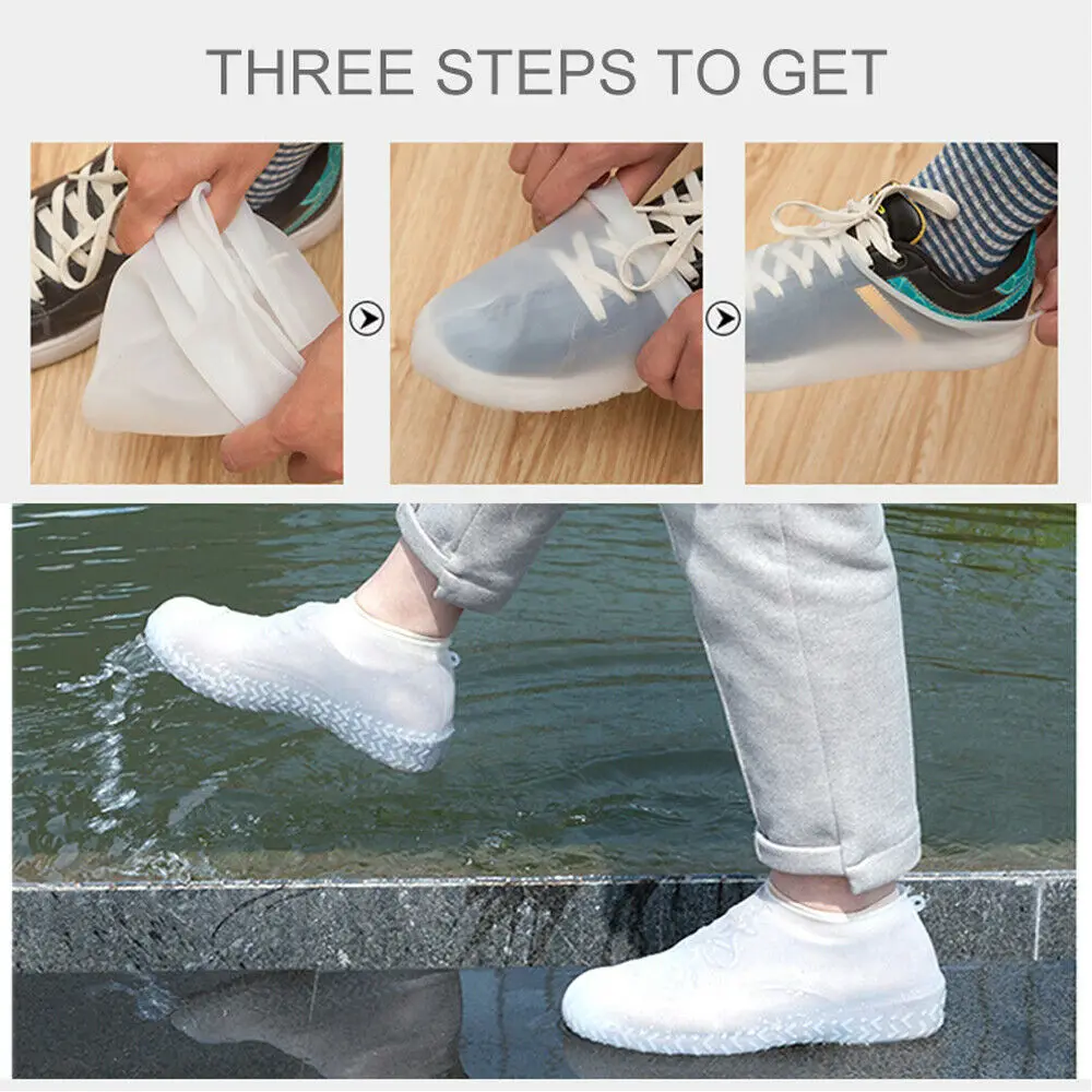 Силиконовый водонепроницаемый чехол для обуви, непромокаемые походные противоскользящие бахилы