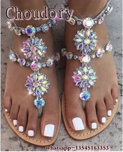 2017 shoes woman sandals women Rhinestones Chains Flip Flops Sandals plus size Flat sandals gladiator sandals flats women shoes
