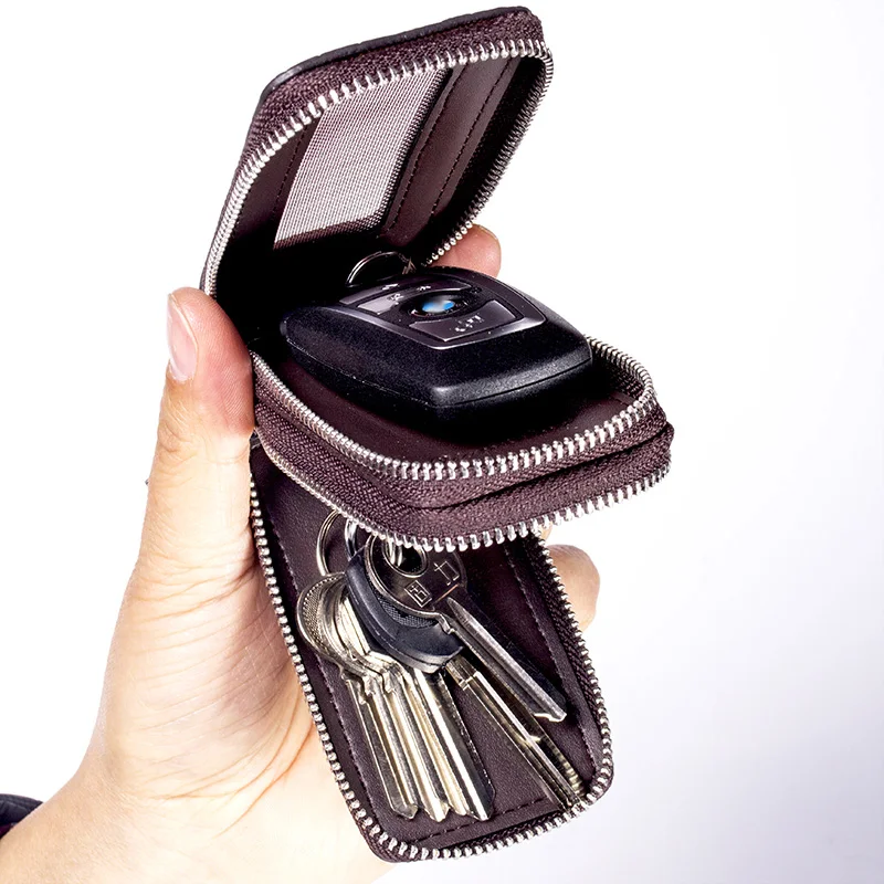 

Leather key case cover for man Waist hanging Multifunction Large capacity Car key pack bag for BMW E60 E46 E90 KIA Ford VW GOLF