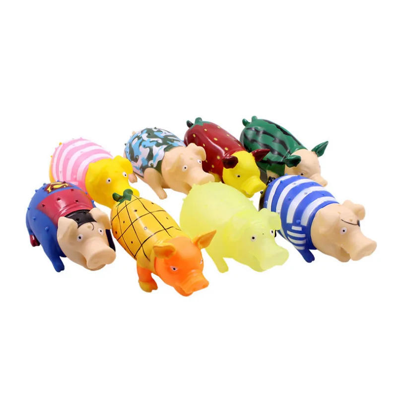 Pig Shape Dog Squeaky Toys Rubber Roasted Suckling Pig Pet Dog Chew Toy