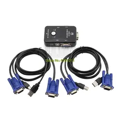 Switcher 2-Порты и разъёмы USB2.0 kvm-переключатель коробки Мышь/клавиатура/VGA видео монитор 1920x1440 Прямая поставка