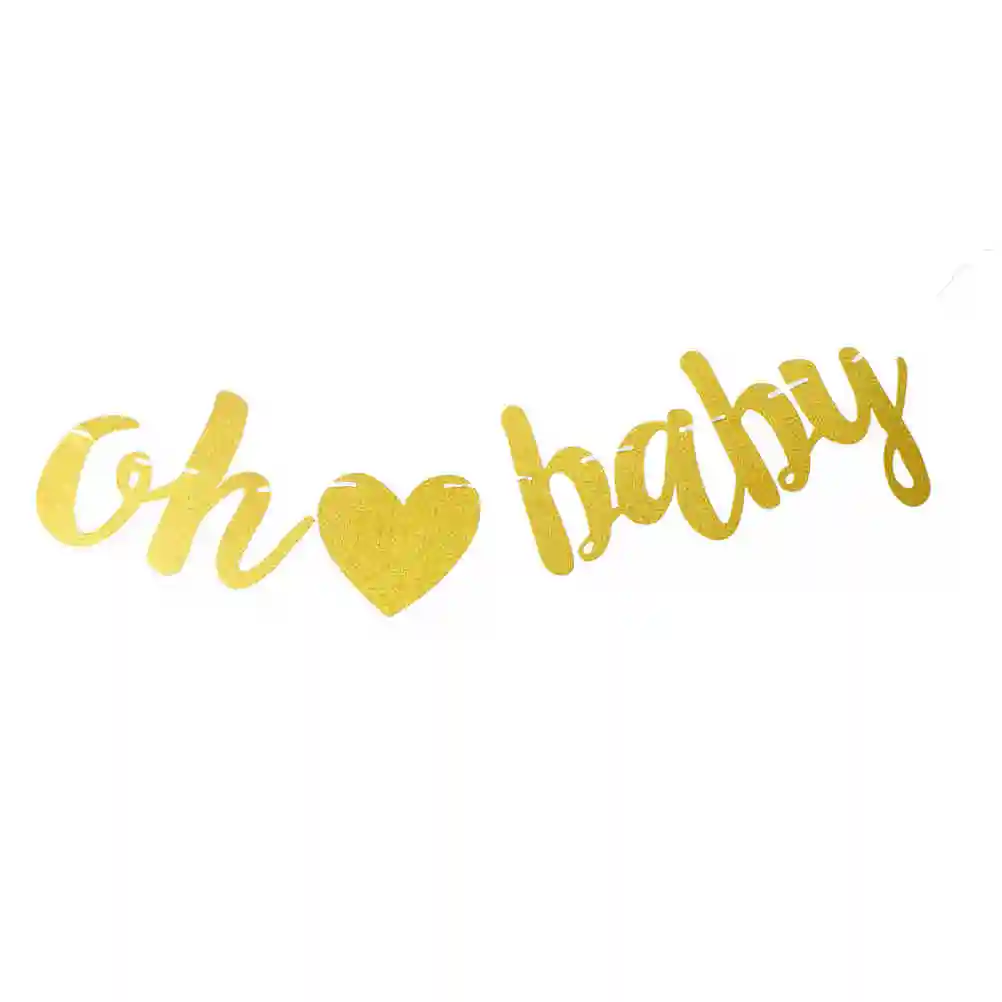 MENGXIANG New Bunting Garland Decor Glitter For Baby Shower Birthday Party Wedding Gold Oh Baby Banner Baby Gender Reveal Party